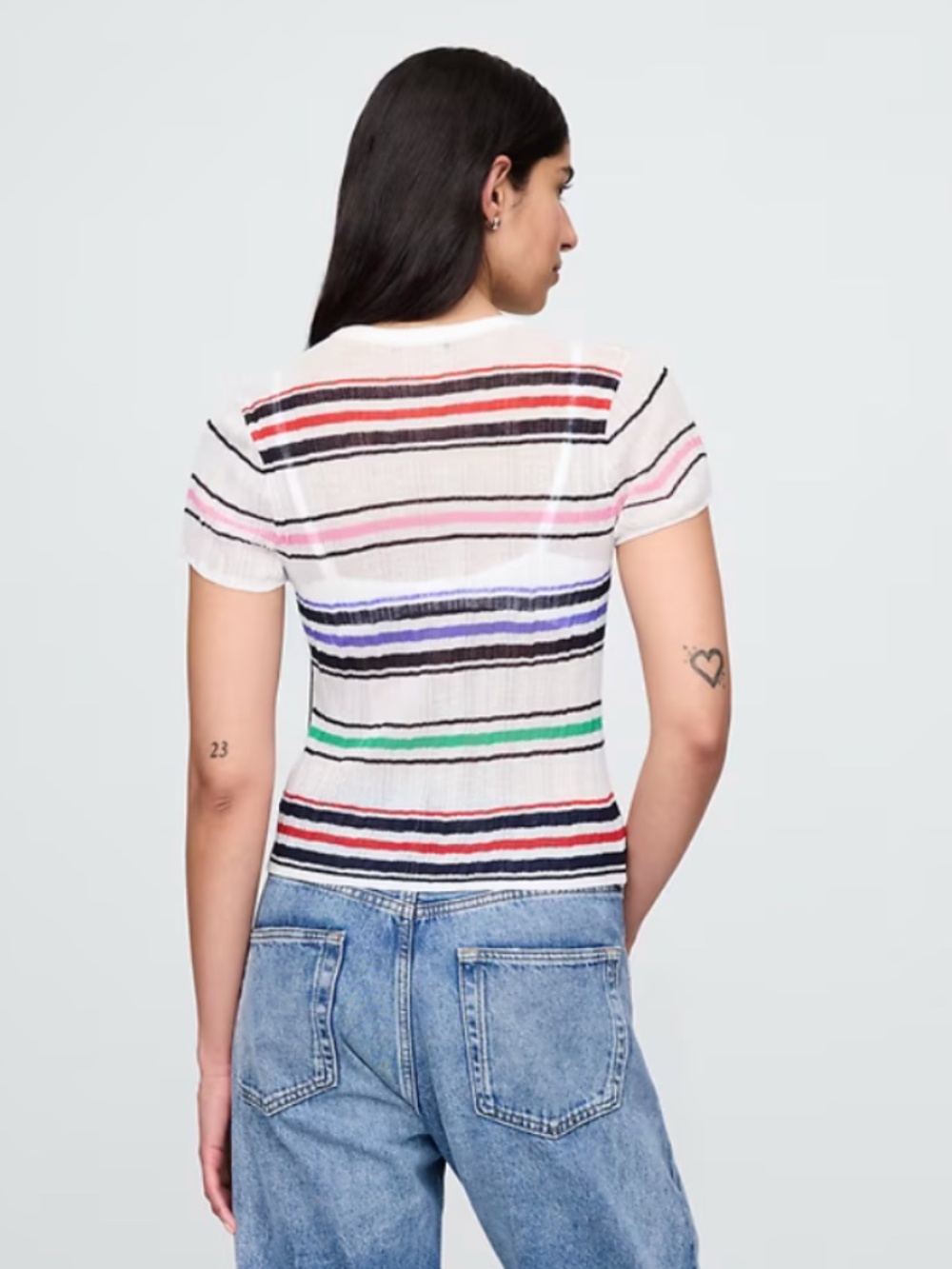 GAP Sheer Rib Sweater T-Shirt - Picture 2 of 4